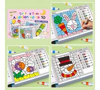 TEMU Libro da colorare e trova immagini nascoste, Addizione e sottrazione per codice, Libro di attività per l'apprendimento della scuola materna