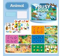 TEMU Libro Silenzioso, Animali, , Principesse e Supermercati, Libri da Viaggio con Adesivi a Animati a Tema, Libro Gioco Educativo con Adesivi, Regali Giocattolo