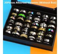 TEMU Lotto 20 pz anelli in acciaio inossidabile e con stampa a righe per e donne, stile , accessori semplici per feste e uso (senza scatola)