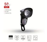 TEMU Luce Anteriore per E-bike C7, 6-58V, 50 Lux, Frontale con Riflettore e