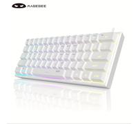 TEMU MageGee Mini Tastiera da Gaming 60% con Retroilluminazione RGB, 61 Tasti Ultra-Compatta, Sensazione Ergonomica TS91 Qualità per pz, MAC e PS4 ONE