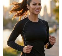 TEMU Maglia a Compressione a Maniche Lunghe da Donna - Base Layer Sportivo ad Asciugatura Rapida, Maglietta Aderente da Adatta per Palestra, Yoga e Attività Invernali