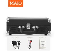 TEMU MAIO S100 Spinner per a 3 Velocità (33/45/78 RPM) con 2 Altoparlanti Stereo , Confezione da e Convertitore di Dimensioni Dischi