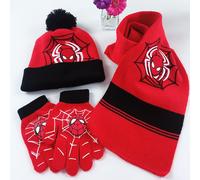 TEMU Marvel Cappello Invernale in Maglia, Beanie + Sciarpa + Guanti Spider-Style Collaborativo Avengers - Set Caldo Unisex per & Donna, per Attività all', Abbigliamento Casual e Freddo