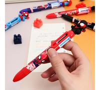 TEMU Marvel Random 1 pz Penna a 6 colori - una penna creativa 6 in 1 con scrittura e interruttore a , adatta per ufficio, casa, diari, viaggi, disegno, perfetta come regalo per studenti