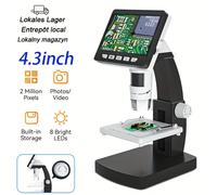 TEMU Microscopio Digitale HD con Ingrandimento 50-, 8 LED, Rendering Reale, Microscopio per Computer, 2MP, Alimentazione a Batteria/USB, per Educazione e Ricerca