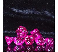TEMU Mini Dadi Gioco Dadi Acrilico Design Multifaccia Monocromatico Stile Set di 7 Rosa per Giochi di Ruolo Grandi Dadi da Tavolo