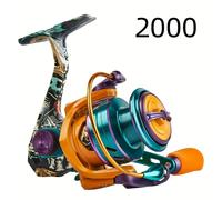 TEMU Mulinello da spinning BILLINGS HA 1000-6000 Series, con di di 5.2:1, bobina in metallo , sostituibile e costruzione in metallo sia per la pesca in acqua che in acqua