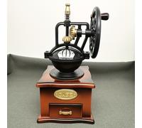 TEMU Music box in stile vintage a forma di macinacaffè, manuale, per l'arredamento e come unica per la tua scrivania. Questo macinacaffè simulato suona musica senza necessità di elettricità.