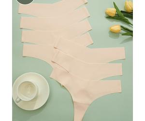 TEMU Mutandine da donna a sette pezzi senza cuciture, , traspiranti ed elasticizzate, con design a vita bassa, da indossare e con una vita scesa