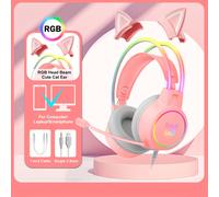 TEMU ONIKUMA X15pro Cuffie con Orecchie da Gatto, Fascia Luminosa, Cuffie da Gaming Cablate per PC