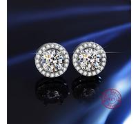 TEMU Orecchini in 925 con Moissanite, 1 (2 pezzi), Design da Donna, con un Elegante Stile Bling , per Matrimoni, Feste Nuziali e come Regali di Natale