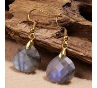 TEMU Orecchini in Labradorite per Donna - Brillantezza Blu - Orecchini a Taglio Labradorite - di Eleganza e - Esaltano la Grazia Femminile - Adatti a