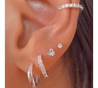 TEMU Orecchini in Rame Sintetico con Zirconia Bling Bling - 5 Pezzi - Orecchini a Clip Vintage Adatti per Uso , Feste, Regali per il Ramadan - Eleganti e Brillanti per Tutto l'