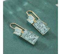 TEMU Orecchini pendenti bohémien con zirconi sintetici blu , gioielli a per donne, adatti per feste e riunioni, un regalo per