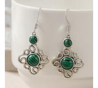 TEMU Orecchini Pendenti in Malachite per Donna, Gioielli Boho Chic da Matrimonio o Anniversario - Regalo Elegante e