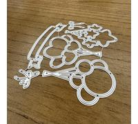 TEMU Originali e adorabili , palloncini a forma di cuore, mazzi e striscione, fustelle in metallo per scrapbooking, goffratura decorativa, biglietti di carta