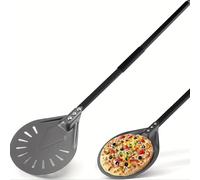 TEMU Pala per Pizza Girevole, Pala da 8 Pollici in Metallo di Alluminio Antiscivolo con in Metallo Staccabile da 31,5 Pollici per Pizzaioli e Panettieri di Pizza