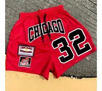 TEMU Pantaloncini Casual Estivi con Stampa Numero 32 e Lettere Chicago