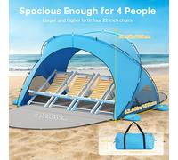 TEMU Parasole Portatile da Spiaggia, con Protezione UV UPF50+, Dotata di Due Ingressi con Cerniera, Perfetta per Campeggio e Pesca in Spiaggia