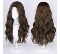 TEMU Parrucche lunghe e ondulate color scuro per donna, 66 cm (26 pollici) , sintetiche e resistenti al calore, per l'uso , feste o appuntamenti