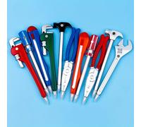 TEMU Penna a sfera con design a strumenti hardware da 11 pezzi / Penna regalo creativa per cancelleria / Penna a forma di , pinza, cacciavite, martello a cartone animato