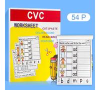 TEMU per le parole fonetiche CVC in inglese, con attività di taglia e incolla, esercizi di e competenze linguistiche educative per bambini