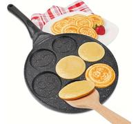 TEMU per pancake antiaderente a 7 con stampo per waffle - di alluminio resistente, superficie antiaderente, distribuzione uniforme del calore, per pancake, waffle, brownies,