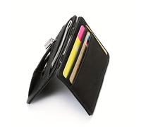 TEMU Portafoglio Ultra Bifold per con Cerniera e Clip per Contanti - Custodia in Pelle PU per Carte, , Chiavi - e Pratico per l'Uso (No)