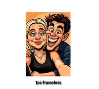 TEMU Poster Personalizzato Cartoon - Foto e Personaggi dei , Cornice/Senza Cornice, Murale per Natale, San Valentino, Anniversario, Stile Moderno a per Interni - Ritratto Giocoso