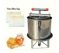 TEMU Pressa manuale per miele in acciaio inossidabile con protezione antispruzzo, efficace degli schizzi, adatta per l'estrazione del miele, la spremitura di , la pressatura di vinacce, per molteplici