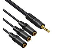 TEMU Prodotti di marca QIDUOHAO Cavo audio da uno a 4 sezioni da 3,5 mm, un splitter per tre, da sei a quattro sezioni, linee condivise per estendere le AV per computer e cuffie per telefoni cellulari