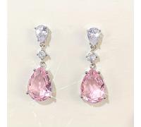 TEMU Questi orecchini chic rosa a forma di con zirconia incarnano un lusso ed eleganza, rendendoli una scelta per . Il design facile ma li rende versatili per l'uso .