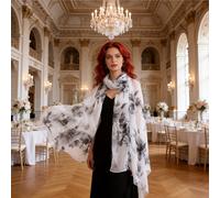 TEMU Questo scialle in chiffon e uno stile ink wash, come scialle. È un scialle e realizzato in materiale chiffon semitrasparente, delicato e traspirante. è con ink wash.