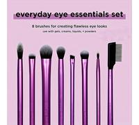 TEMU Real Techniques Kit di Pennelli per il Trucco da 8 Pezzi, Pennelli per Eyeliner, Ombretto, Sopracciglia e Ciglia, Pratici per Viaggiare, Set Regalo