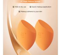 TEMU Real Techniques Light Beige Spugna Uno, Spugna per Trucco Liquido e Crema con Overlay Correttore, Spugna Fondotinta per Base Naturale Idratata