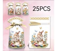 TEMU Regalo /Lui - 25 Sacchetti con Coulisse Pasquali - Design a Tema Cartoon (23cm x 15cm) | per Decorazioni Pasquali, Feste e Regali agli