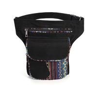 TEMU Regolabile Bohemien da Donna - Borsa a Tracolla Patchwork e Blu con Chiusura a Cerniera, Tasche per Telefono & Poliestere Resistente per Uscite Casual, Mini Borsetta