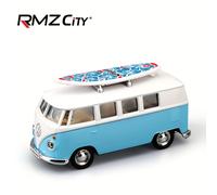 TEMU RMZ Simulation 1:36 Volkswagen Bus+Surfboard Auto a Retrocarica Ornamento Giocattolo Auto con Porta Apribile Regalo di Compleanno
