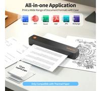 TEMU RONGTA F11B Stampante Termica Wireless per Viaggi e Uso , 10/210 Fogli di Carta Termica e una Custodia da Viaggio , Supporta Carta da 8.5X11 Pollici, Funziona i Principali Dispositivi