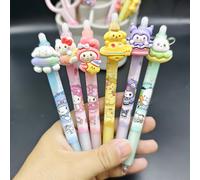 TEMU Sanrio 6 Penne Cancellabili Hello Kitty - Penne Gel Blu da 0.5mm con Animati (Kuromi, My Melody, Cinnamoroll) - Forniture per Ufficio, Premi per Studenti, Regali per il a Scuola, Bomboniere