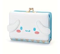 TEMU Sanrio per for cinnamoroll Portamonete per donne - portafoglio a forma di dumpling con chiusura a cerniera - Pelle morbida, design blu chiaro e - per l'uso , portafoglio