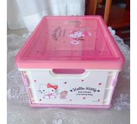 TEMU Scatola Portaoggetti Pieghevole IP Sanrio con Cane dalle Grandi Orecchie e Kuromi, per Camera da Letto o Scrivania, Contenitore Antipolvere per Cosmetici e con