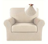 TEMU Set 2 copridivani elasticizzati, copertura per 2 pezzi, morbida e lavabile, con elastico, in tessuto jacquard spandex a quadri