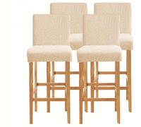 TEMU Set /6 pezzi di coprisedie elastiche per sgabello da schienale e motivo jacquard a foglia grande, realizzati in spandex rimovibile e lavabile, adatti agli animali domestici, per cucine domestiche