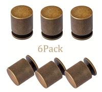TEMU Set /6 pomelli per mobili in ottone testine, maniglie per cassetti in antico, maniglie singole in di alluminio in stile vintage, adatte per armadi, comò e guardaroba