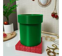 TEMU Set Combinato Tubo Verde Rossi Porta Penne Stile Retro Gioco Organizer da Scrivania Pezzo Espositivo Cartoleria Secchio Portaoggetti Impilabile