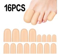 TEMU Set da 16 pezzi di cuscinetti unisex in silicone per dei piedi (4 lunghi, 8 e 4 piccoli) per unghie incarnite, duroni, calli e vesciche