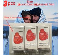 TEMU Set da 3 coperte in alluminio extra large - Extra lunghe (1.*2.1M), e leggere, ideali per campeggio, escursionismo, evacuazioni e uso