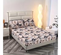 TEMU Set da 3 pezzi con lenzuolo con angoli a stampa , e confortevole, per camere da letto e camere degli ospiti, un lenzuolo con angoli + due federe, senza imbottitura